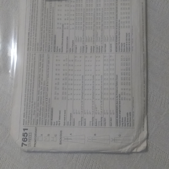 Simplicity Sewing Pattern 7651 Used Cut - Picture 2 of 3